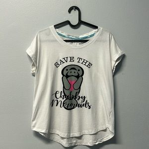 Save the Chubby Mermaids Manatee T Shirt Small